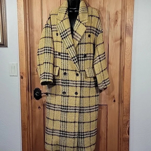TOPSHOP Wool Blend Double Breasted Long Coat - Picture 6 of 16